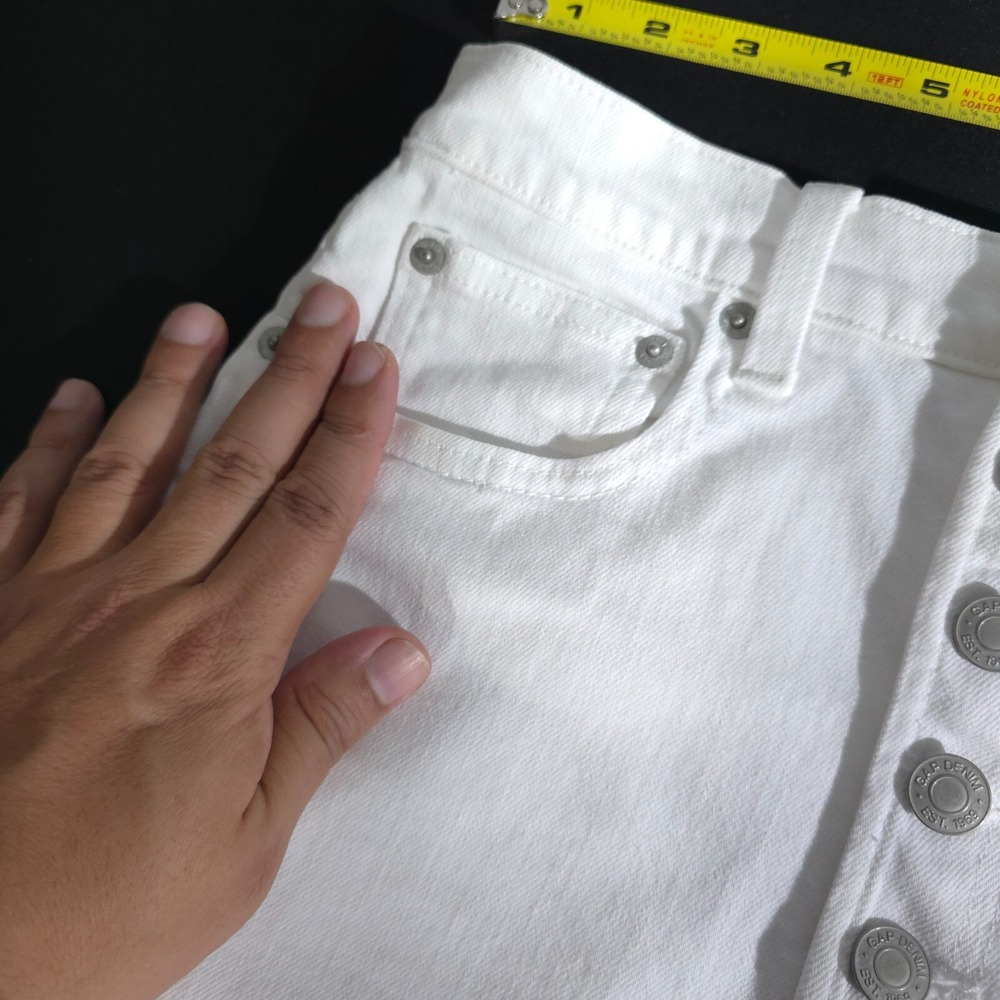 Gap Denim Shorts White Size 6 28 Cigarette Optic White Hot Pants For Good Cotton - Picture 10 of 15